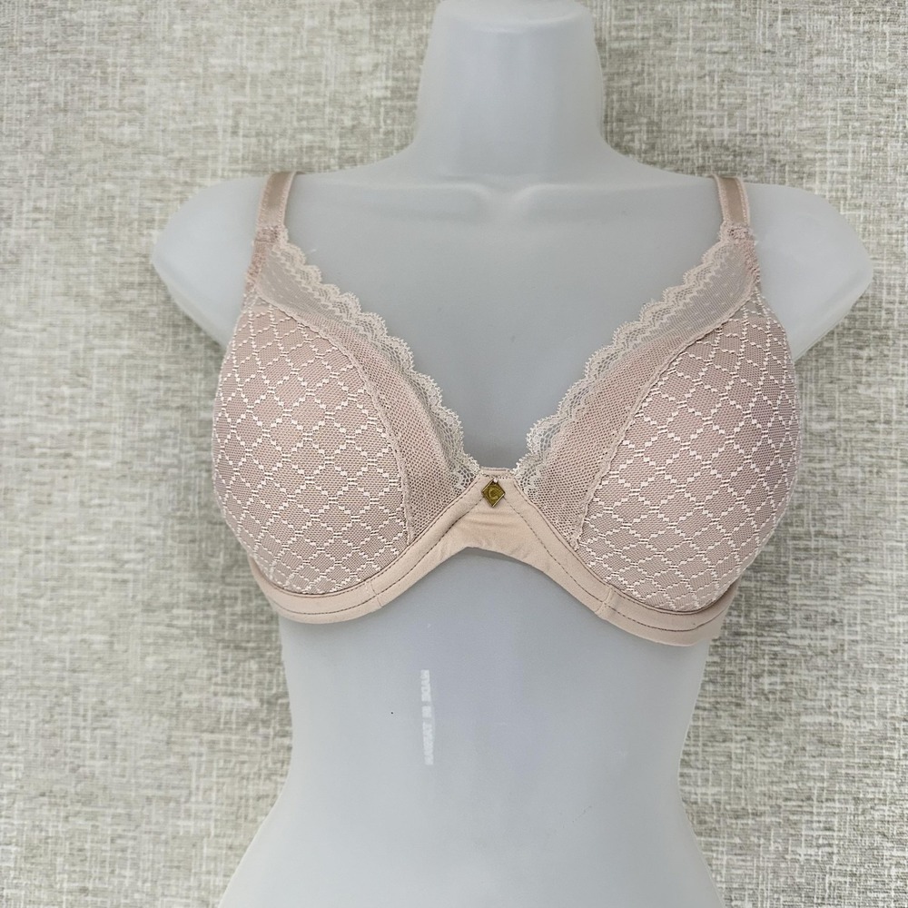 Chantelle Bra Womens 32DDD Beige Norah Chic T Shirt Underwire Convertible 16MNA